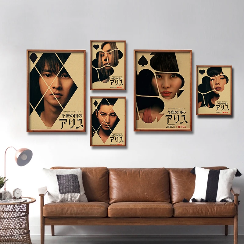 Hot TV Alice In Borderland Season 1 2 Poster Retro Kraft Paper Prints Picture Vintage Home Room Cafe Bar Art Wall Decor Painting