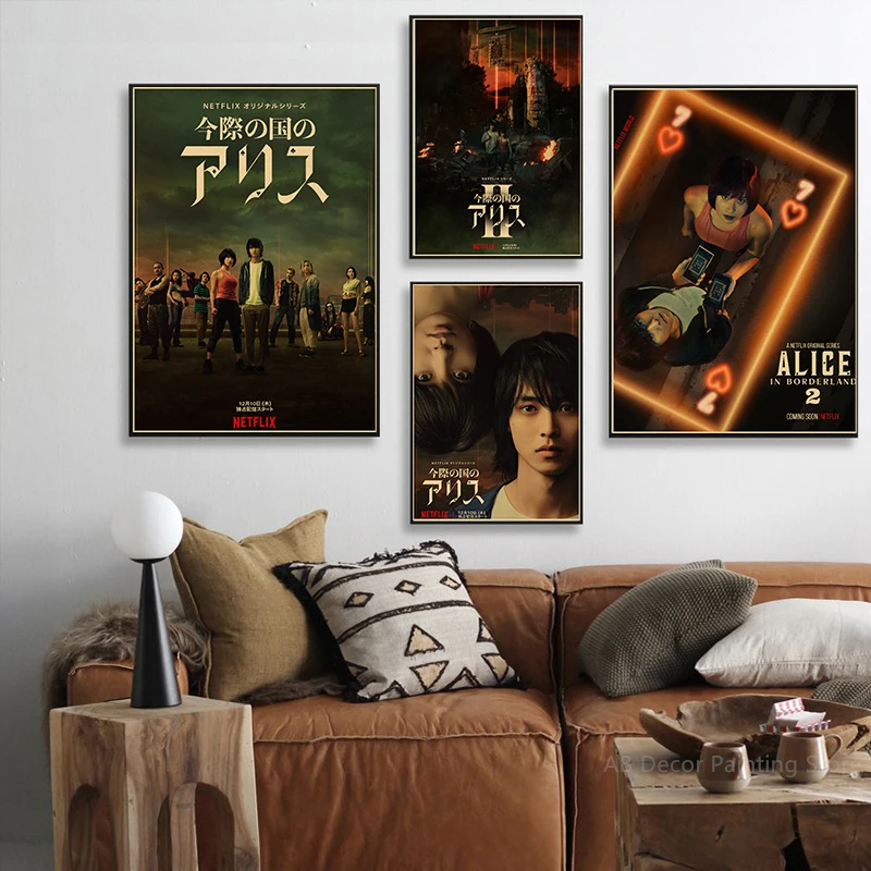Hot TV Alice In Borderland Season 1 2 Poster Retro Kraft Paper Prints Picture Vintage Home Room Cafe Bar Art Wall Decor Painting
