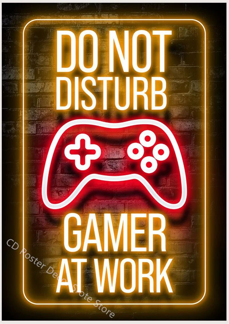 Gaming Quotes Poster Custom Posters DIY Funny Gamer Slogan Home Game Room Playroom Decor Aesthetic Art Wall Painting Sticker
