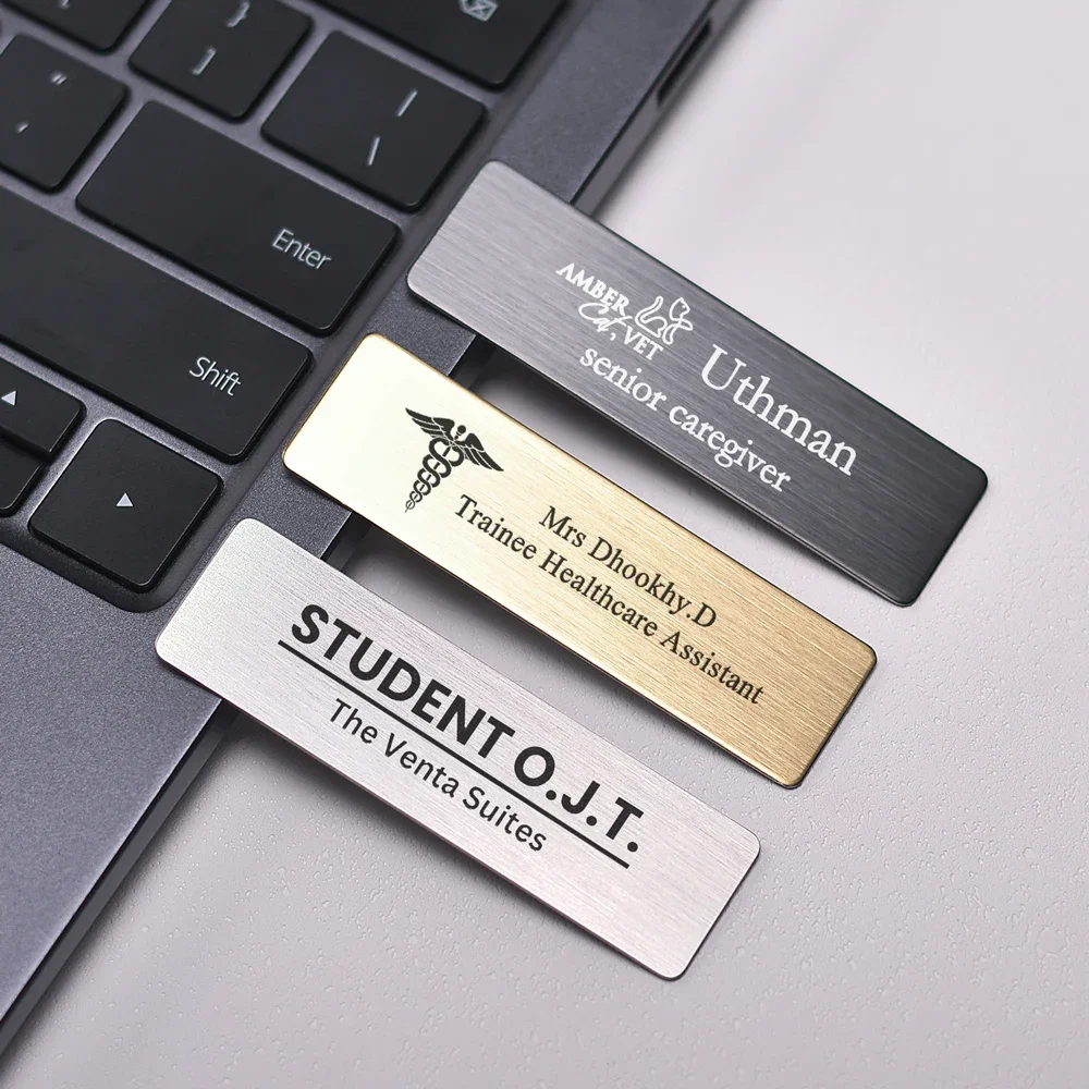 Free Customizable Steel Metal Tag Business ID Plate Personalized Engraved any Text Logo Name  Plaques & Signs for Mail Box/ Door