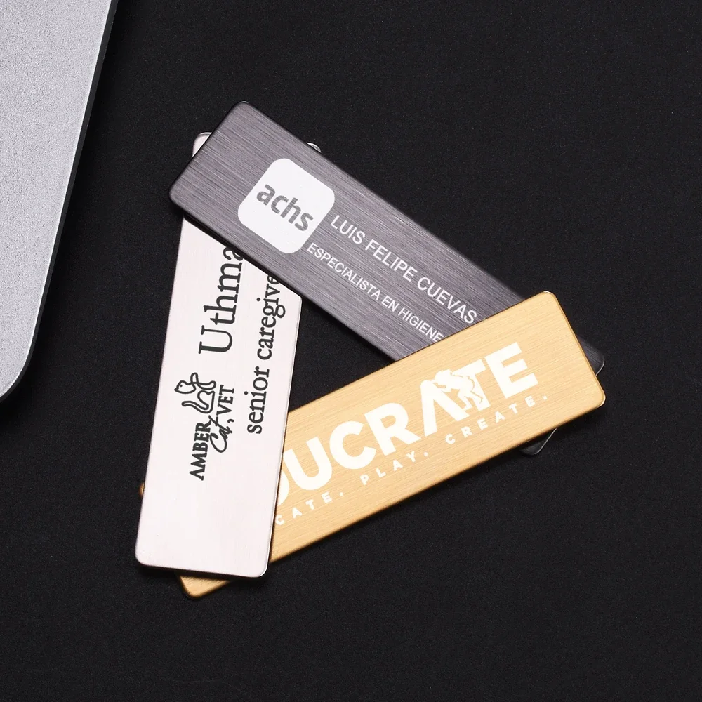 Free Customizable Steel Metal Tag Business ID Plate Personalized Engraved any Text Logo Name  Plaques & Signs for Mail Box/ Door