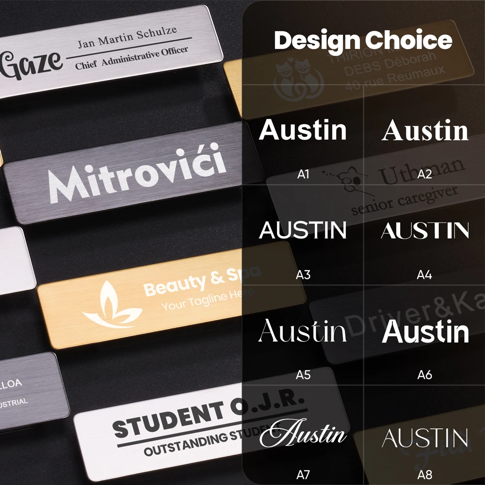 Free Customizable Steel Metal Tag Business ID Plate Personalized Engraved any Text Logo Name  Plaques & Signs for Mail Box/ Door