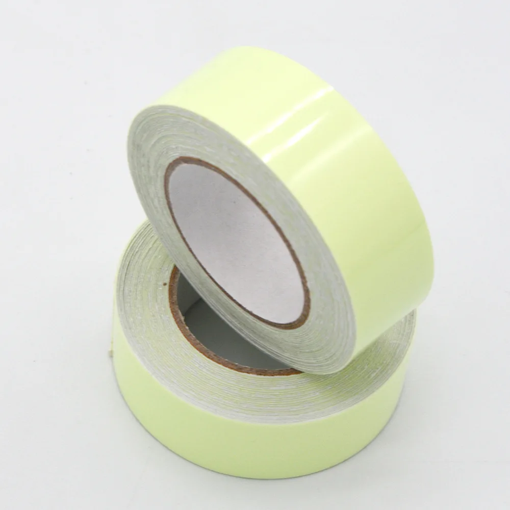 1Roll Fluorescent Self-Adhesive Glow-In-The-Dark Tape Light Strip Fire Channel Stage Decoration Safety Exit Warning Sticker Tape