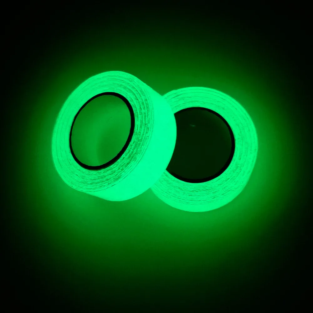 1Roll Fluorescent Self-Adhesive Glow-In-The-Dark Tape Light Strip Fire Channel Stage Decoration Safety Exit Warning Sticker Tape