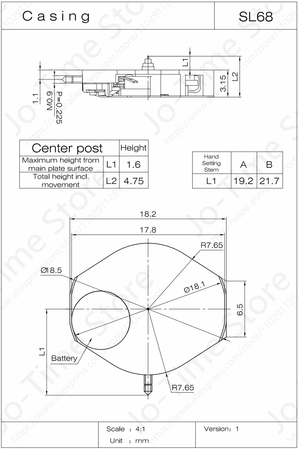 Sunon SL68 Quartz Watch Movement for Date Display 2035 End of Life Affordable Watch Repairing Parts Accessory
