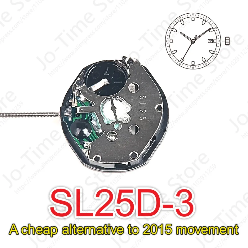 Sunon SL25-3 Quartz Watch Movement Calendar Date Display China Made Wristwatch Part Affordable Replacement 2015 Model