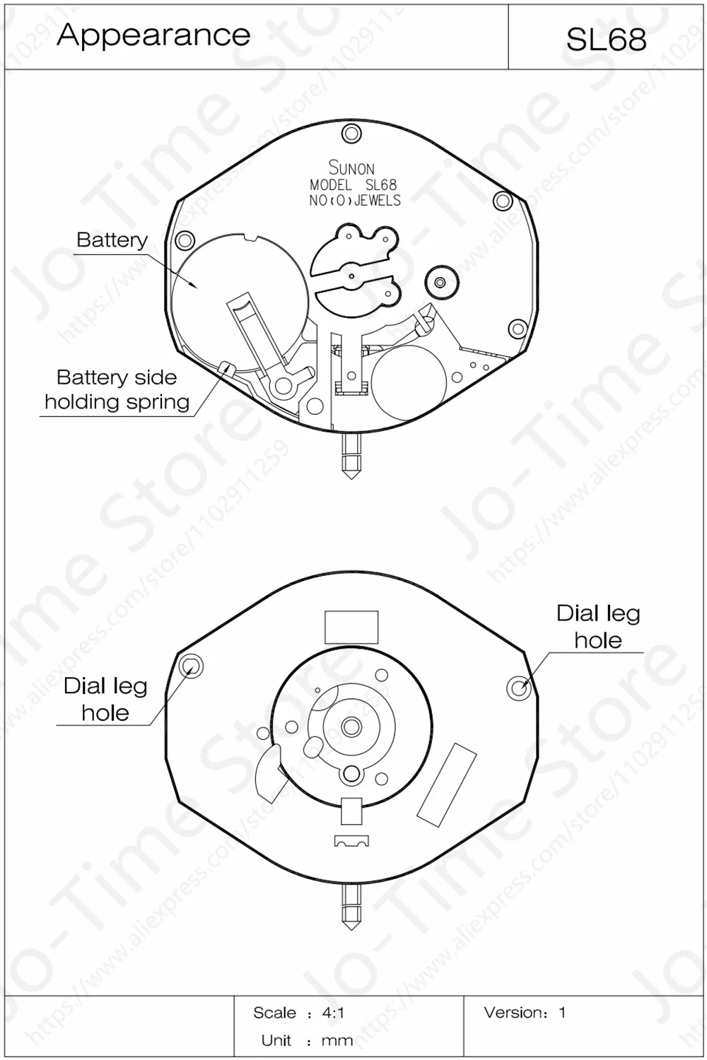 Sunon Sl68 Quartz Watch Movement Cheap Alternative To 2035 Movement Accessories Repairing Replacement Partswatch Movement