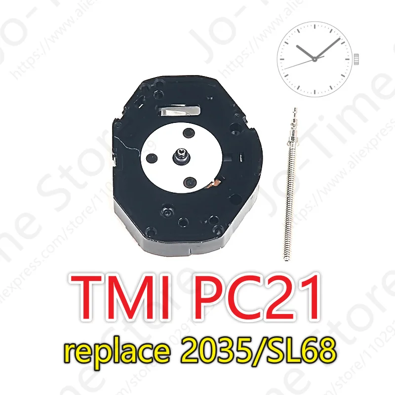 TMI PC21 Japanese Quartz Movement Watch Accessories 3-Hands Electronic Replacement for Miyota PC21s High-Quality Watch Repair