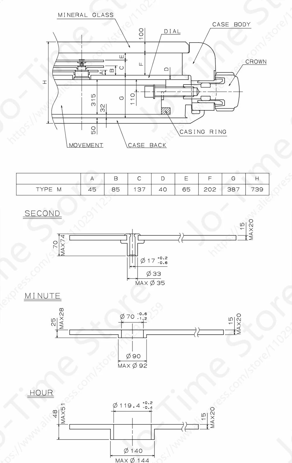 TMI PC21 Japanese Quartz Movement Watch Accessories 3-Hands Electronic Replacement for Miyota PC21s High-Quality Watch Repair