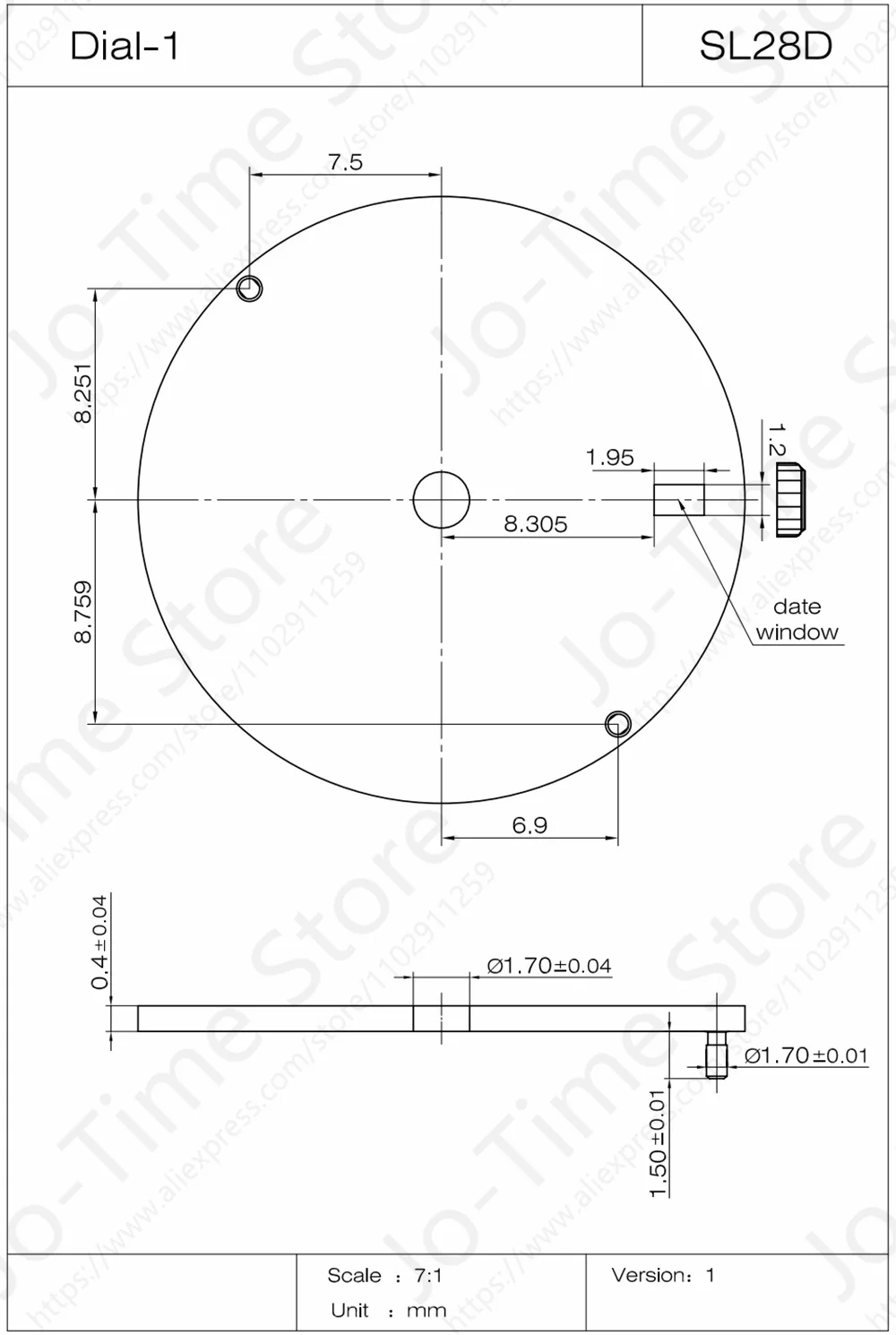 Sunon SL28-3 Quartz Movement Three Hands Calendar Date a Affordable Long-Duration Accuracy up to 2115 for Watch Repair