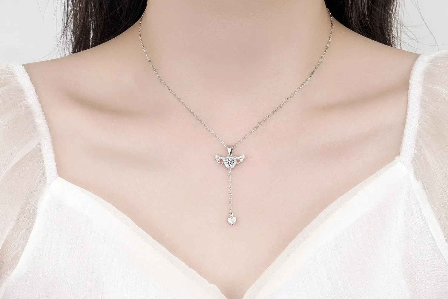 925 Sterling Silver Heart Angel Wings Pendant Choker Necklaces For Women Aesthetic Jewelry Accessories Money Jewellery 925 Sterling Silver Heart Angel Wings Pendant Choker Necklaces For Women Aesthetic Jewelry Accessories Money Jewellery