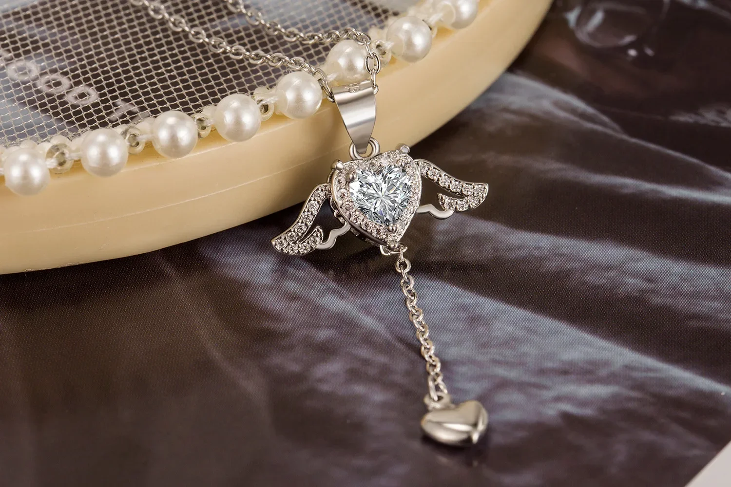 925 Sterling Silver Heart Angel Wings Pendant Choker Necklaces For Women Aesthetic Jewelry Accessories Money Jewellery 925 Sterling Silver Heart Angel Wings Pendant Choker Necklaces For Women Aesthetic Jewelry Accessories Money Jewellery