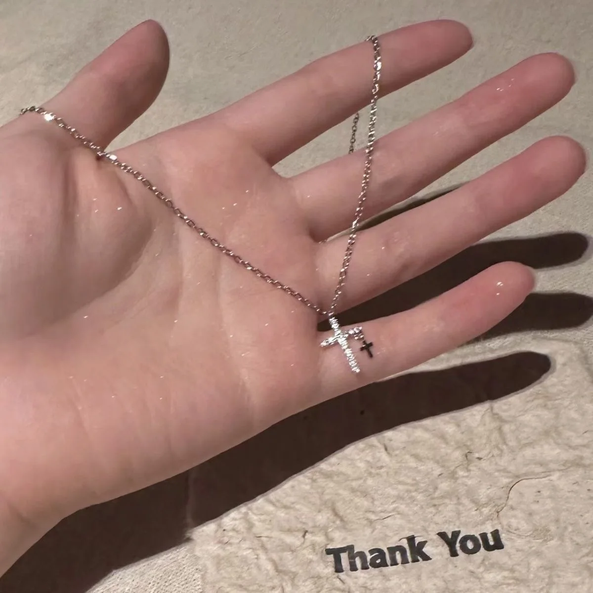 Fashion Simple Stainless Steel Cross Necklaces for Women Luxury Design Metal Zircon Clavicle Chain Choker Jewelry Birthday Gift