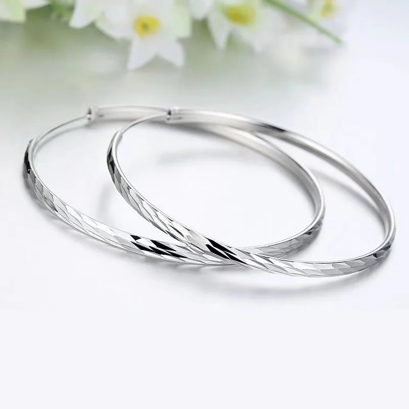 Original 925 Sterling Silver Hoop Earrings 3-6CM For Women Exquisite Student Girlfriend Jewelry Accessories Wedding Fashion Gift