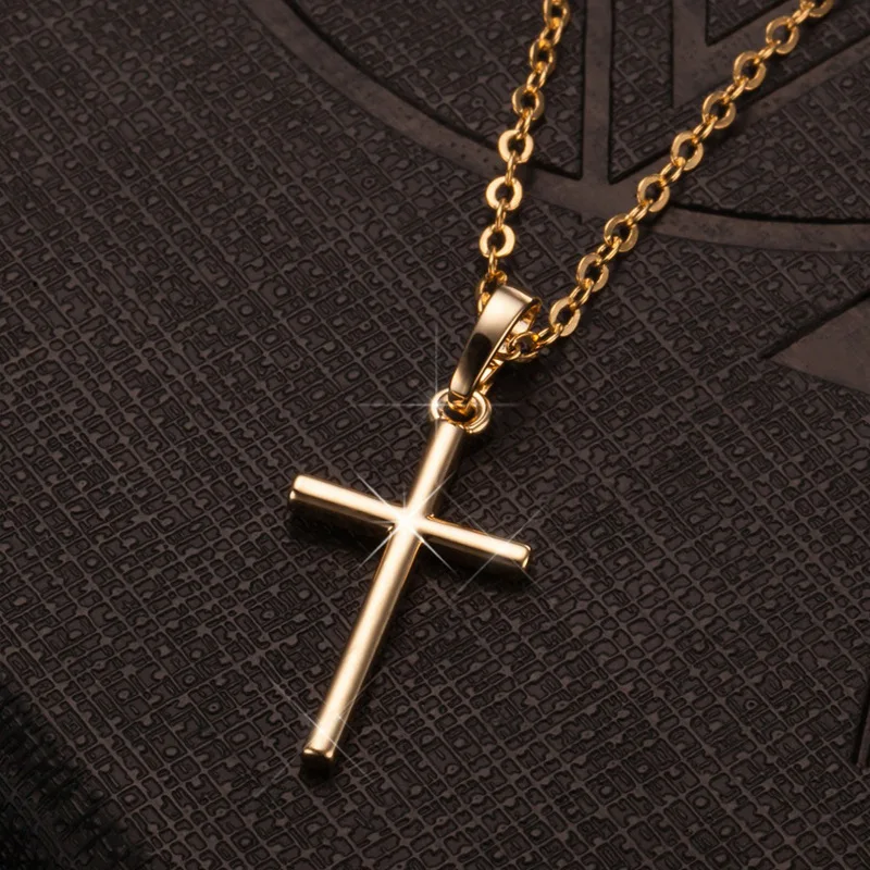 New Crystal Christian Jesus Cross Pendant Necklaces Women Fashion Gold Silver Color Clavicle Chain Necklace Collar Jewelry Gift