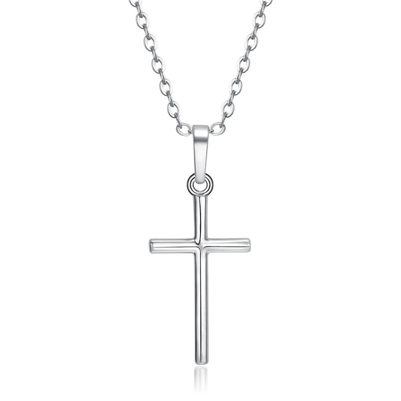 New Crystal Christian Jesus Cross Pendant Necklaces Women Fashion Gold Silver Color Clavicle Chain Necklace Collar Jewelry Gift