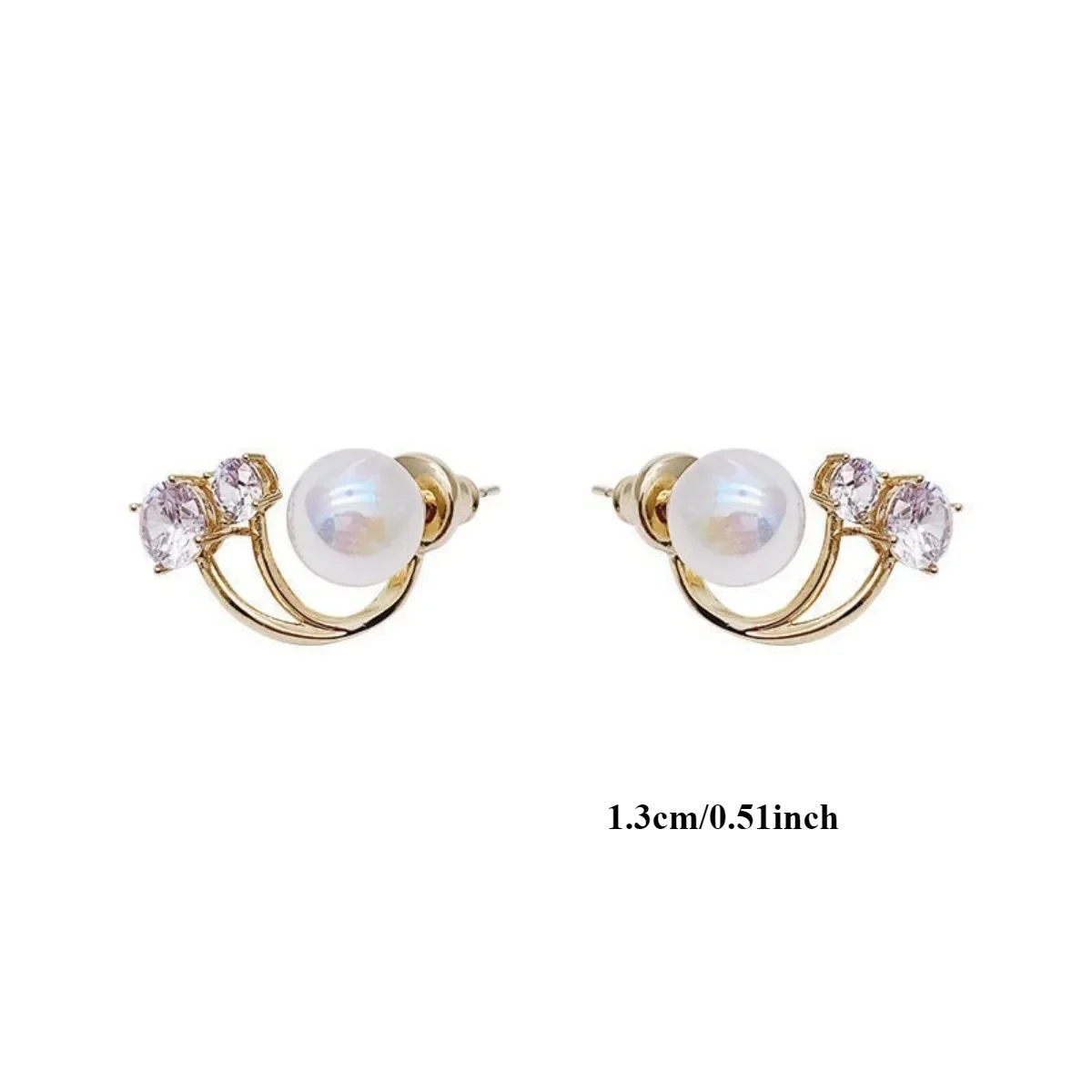 1 Pair Imitation Pearl Geometric Metal Earrings Simple Style Elegant Glass Rhinestone Golden Alloy Women's Fashion Jewelry 1 Pair Imitation Pearl Geometric Metal Earrings Simple Style Elegant Glass Rhinestone Golden Alloy Women's Fashion Jewelry
