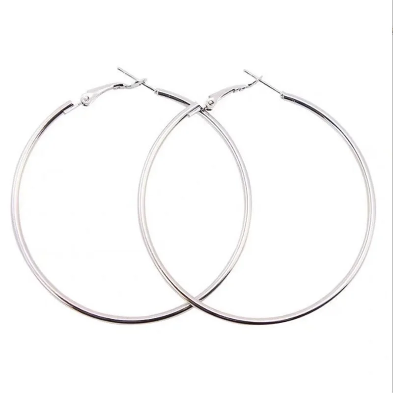 6 Pairs Fashion Hoop Earrings Set For Women Silver Color Round Circle Earring Studs Female Trendy Ladies Party Jewelry Gift