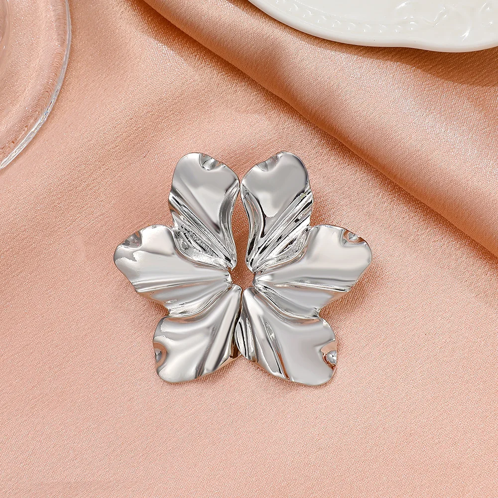 LATS New Design French Irregular Petal Stud Earrings for Women Korean Fashion Earring Birthday Party Trendy Jewelry Gifts