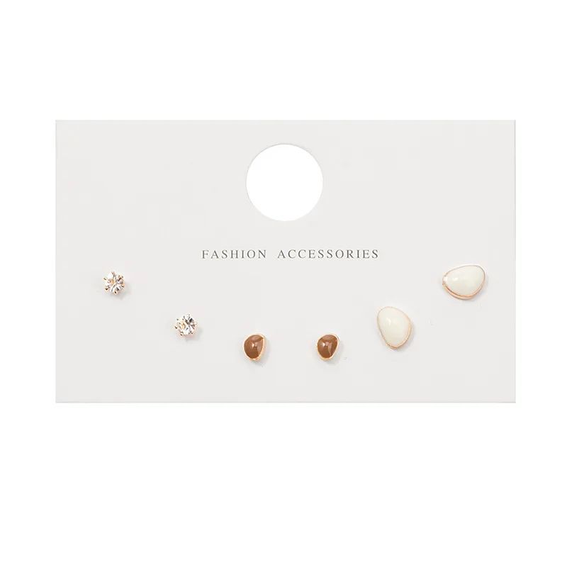 New S925 Silver Needle Stud Earrings Set for Women Girls Simple Cute Exquisite Mini Earrings Jewelry Gift Wholesale Direct Sales