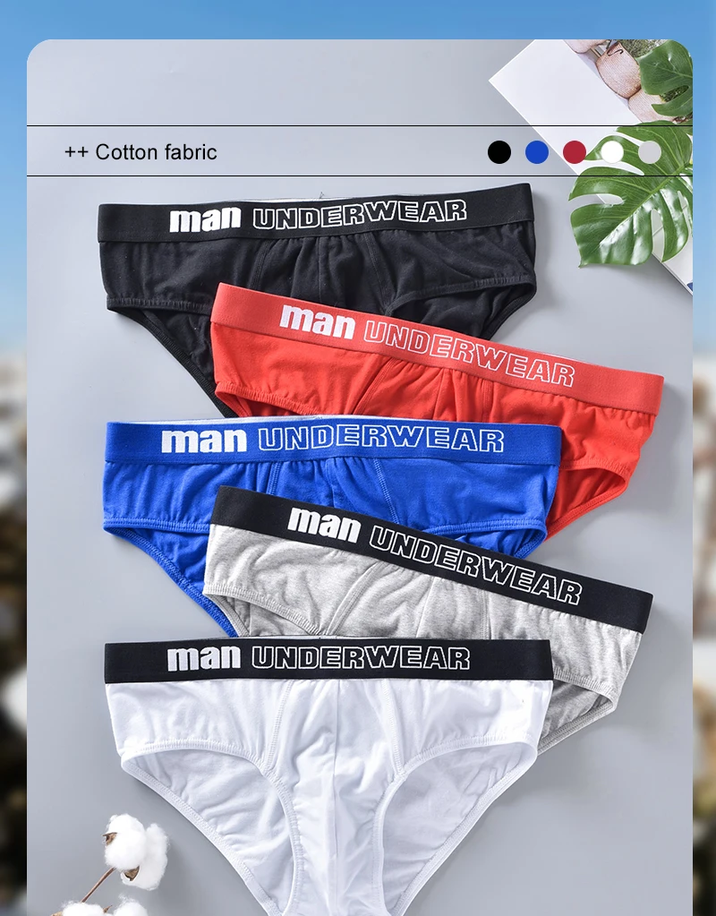 Cotton Casual Men's Shorts Sexy Slim Fit Temperament Boxer Fashion Letter Personalized Underwear Comfortable Solid Color Panties