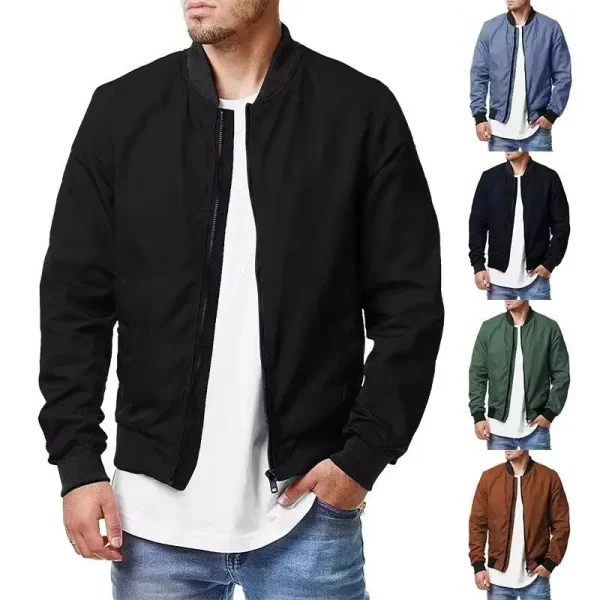 Men Bomber Jacket Thin Slim Long Sleeve baseball Jackets Mens Windbreaker Zipper Windbreaker Jacket Male Outwear Brand Clothing