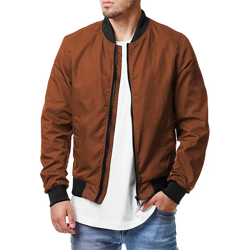 Men Bomber Jacket Thin Slim Long Sleeve baseball Jackets Mens Windbreaker Zipper Windbreaker Jacket Male Outwear Brand Clothing