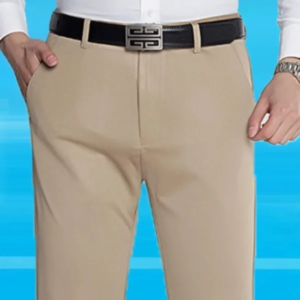 Men's elastic solid color intelligent casual men's pants, office quick drying set, spring and autumn new Korean style straight l