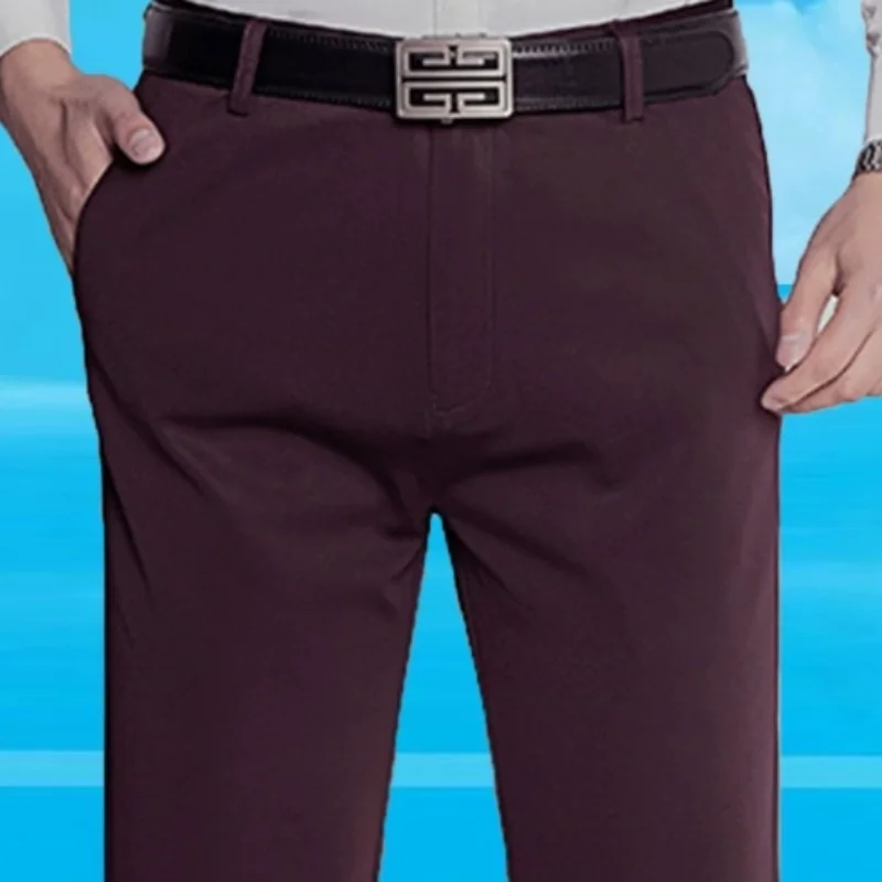 Men's elastic solid color intelligent casual men's pants, office quick drying set, spring and autumn new Korean style straight l