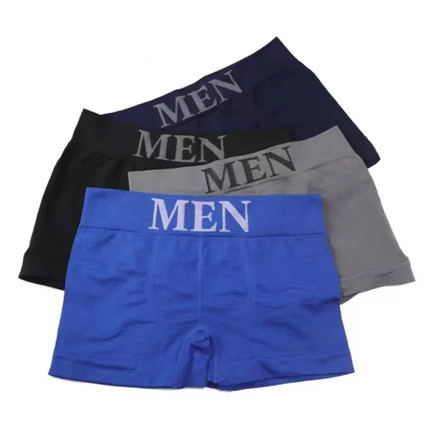 3Pcs/Lot Men's Panties Underwear Boxers Breathable Man Boxer Solid Underpants Comfortable Male Brand Shorts Black Blue Underwear