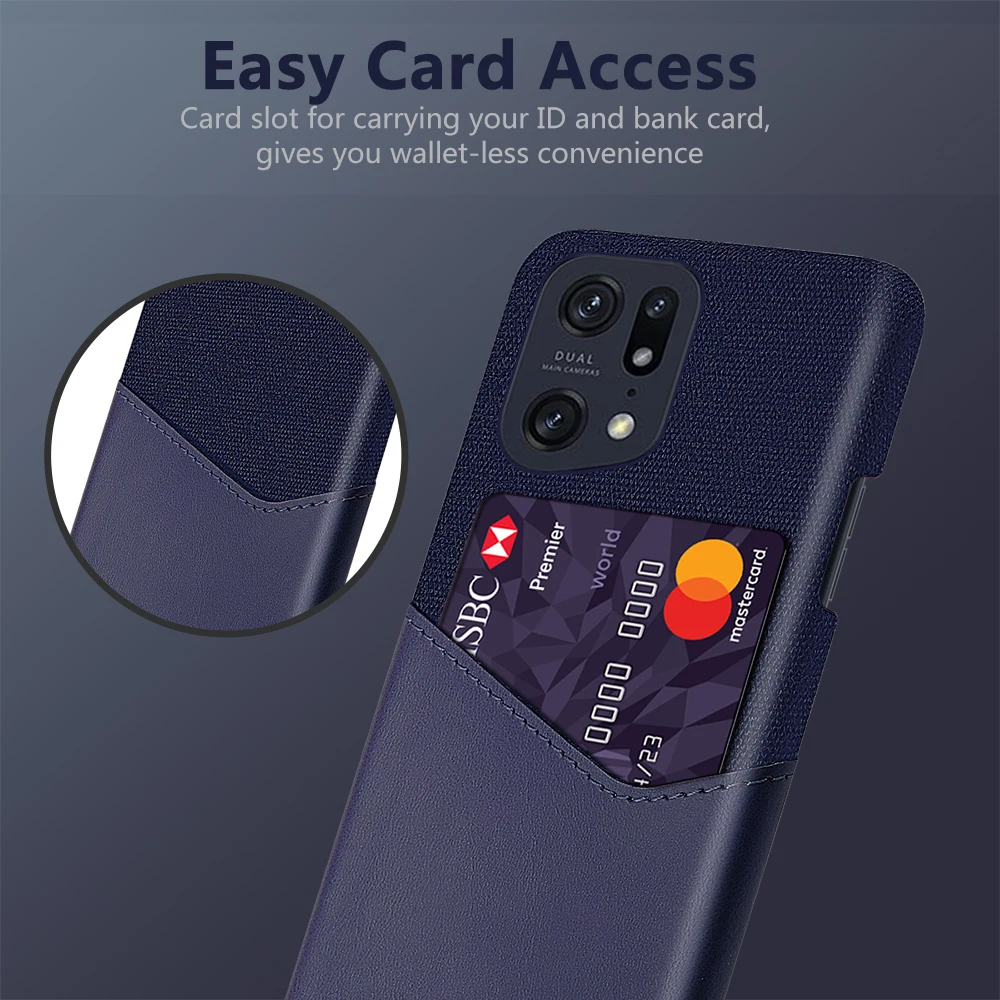 Business Case For OPPO Find X5 Pro Realme GT2 9 Pro Plus 9i V25 C35 Funda Card Slots Cover For OPPO A36 Reno7 Z SE 5G Capa Coque