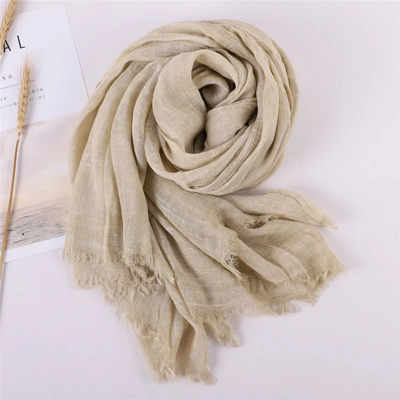2024 NEW Autumn New Cotton Pashmina Shawl Lady Wrap Warm Winter Scarves Solid Design Print Female Foulard Beach Stoles Scarf