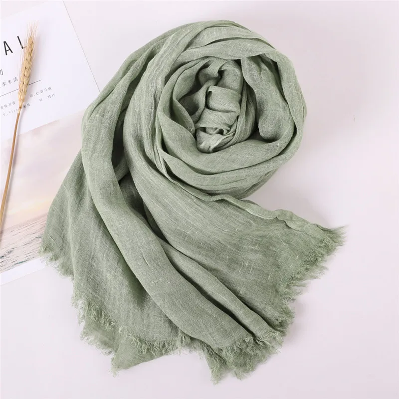 2024 NEW Autumn New Cotton Pashmina Shawl Lady Wrap Warm Winter Scarves Solid Design Print Female Foulard Beach Stoles Scarf