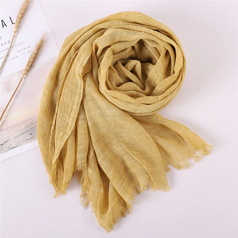 2024 NEW Autumn New Cotton Pashmina Shawl Lady Wrap Warm Winter Scarves Solid Design Print Female Foulard Beach Stoles Scarf