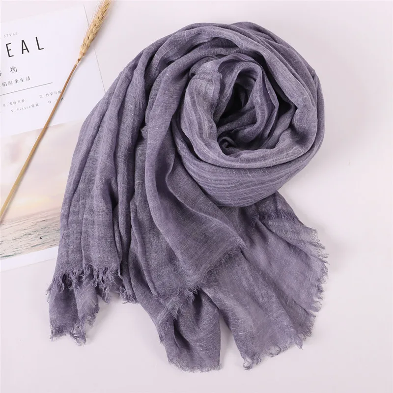 2024 NEW Autumn New Cotton Pashmina Shawl Lady Wrap Warm Winter Scarves Solid Design Print Female Foulard Beach Stoles Scarf