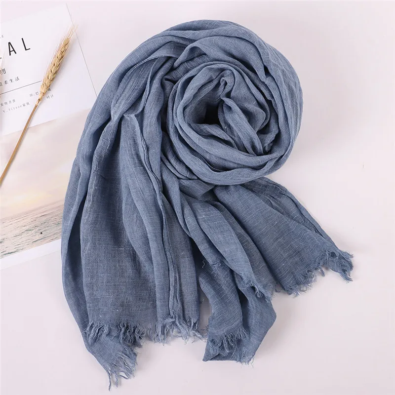 2024 NEW Autumn New Cotton Pashmina Shawl Lady Wrap Warm Winter Scarves Solid Design Print Female Foulard Beach Stoles Scarf