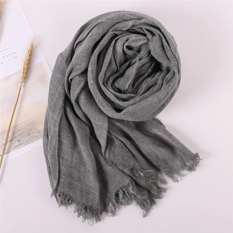 2024 NEW Autumn New Cotton Pashmina Shawl Lady Wrap Warm Winter Scarves Solid Design Print Female Foulard Beach Stoles Scarf