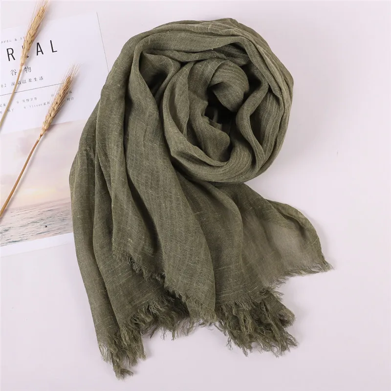 2024 NEW Autumn New Cotton Pashmina Shawl Lady Wrap Warm Winter Scarves Solid Design Print Female Foulard Beach Stoles Scarf