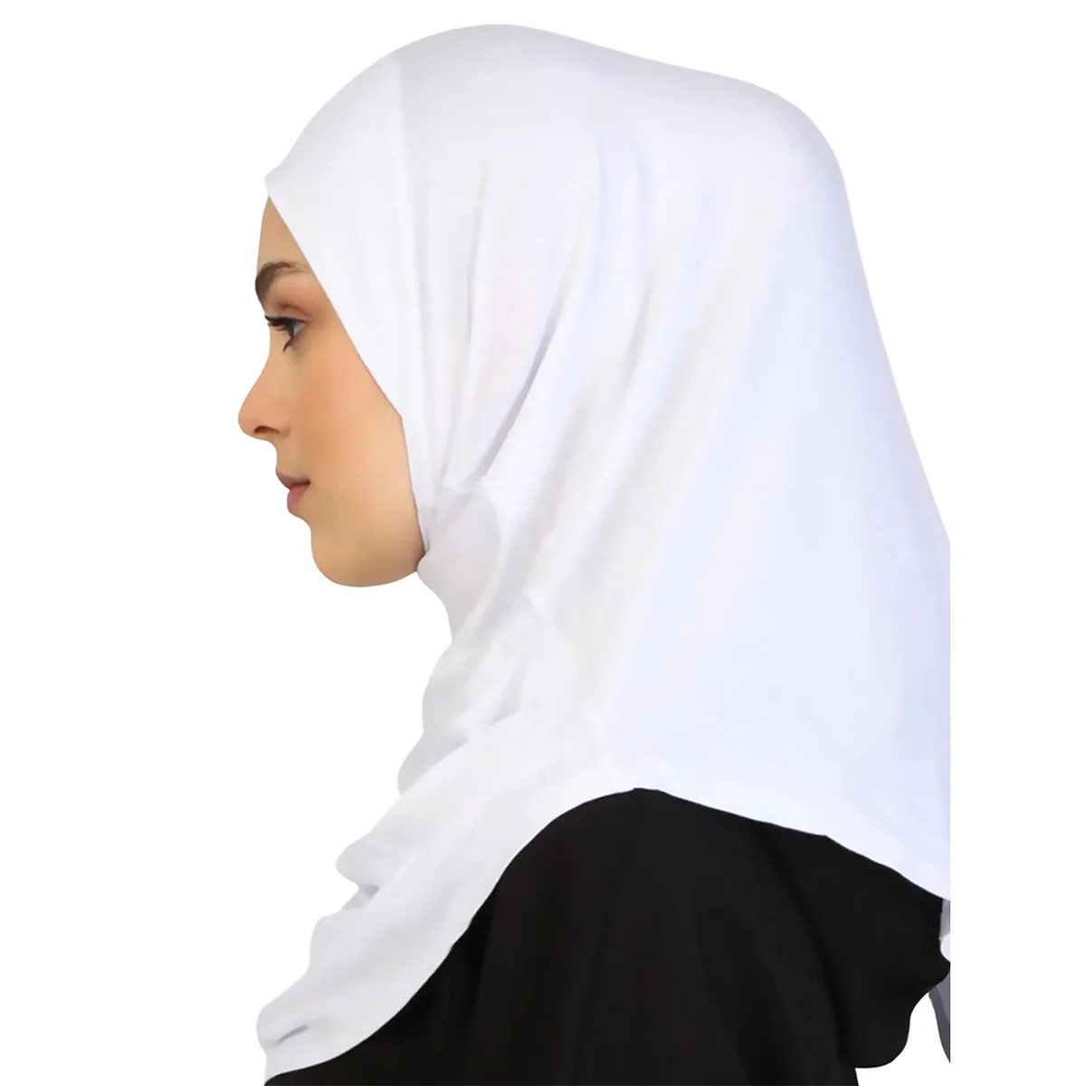 New Ready To Go wear Instant Hijab for Women Solid Color Hemp Headscarf Neck Cover Sports Hijabs Pinless Islam Shawls and Wraps