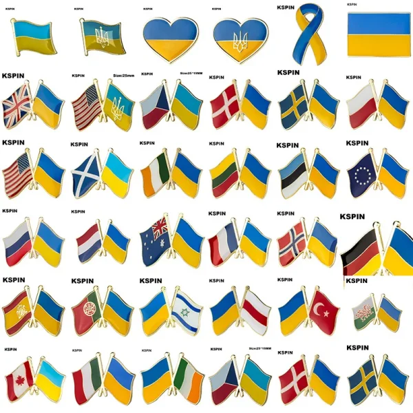 Ukraine Flag Laple Pin Badge Brooch
