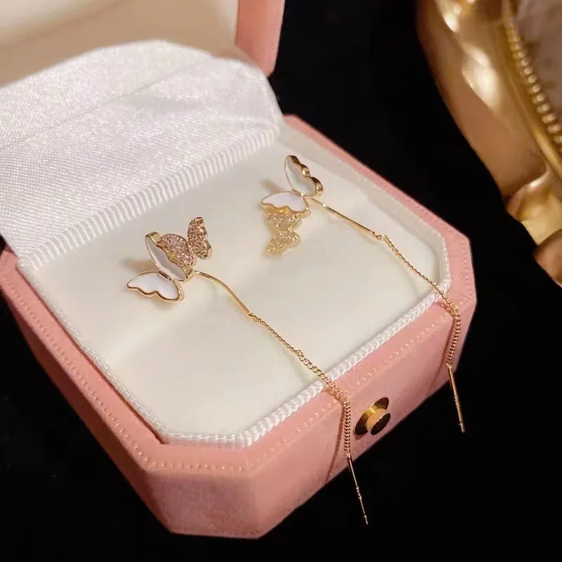 2024 New Fashion Trend Unique Design Elegant and Exquisite Zircon Leaf Earrings For Women Jewelry Wedding Party Premium Gifts