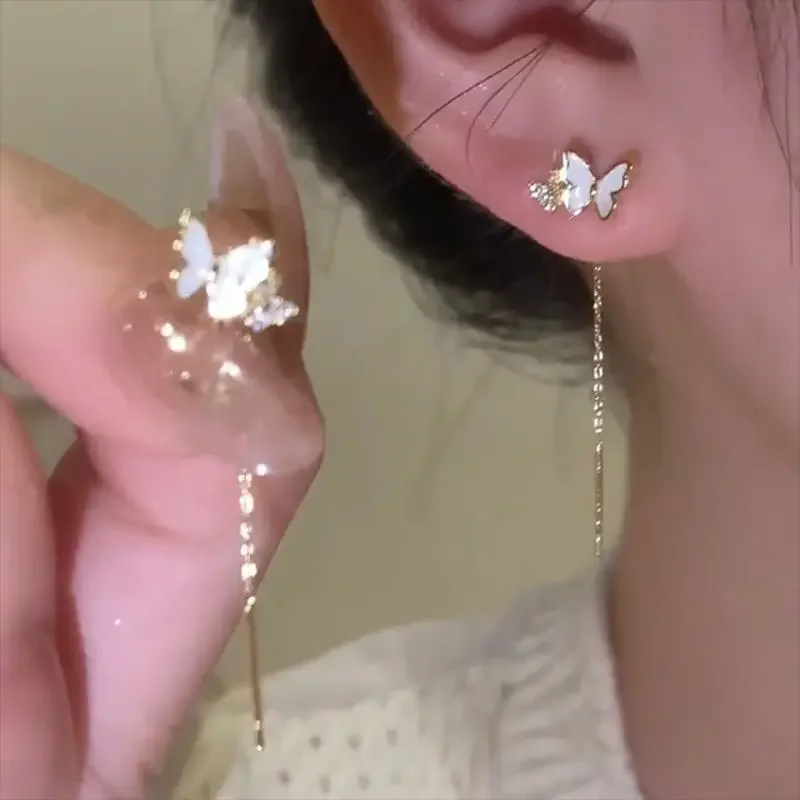 2024 New Fashion Trend Unique Design Elegant and Exquisite Zircon Leaf Earrings For Women Jewelry Wedding Party Premium Gifts