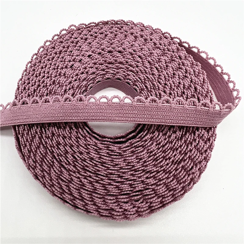 5yards 10mm Elastic Lace Ribbon Fold Over Spandex Elastic Band For Sewing Lace Trim DIY Headband Underwear Lingerie Accessory
