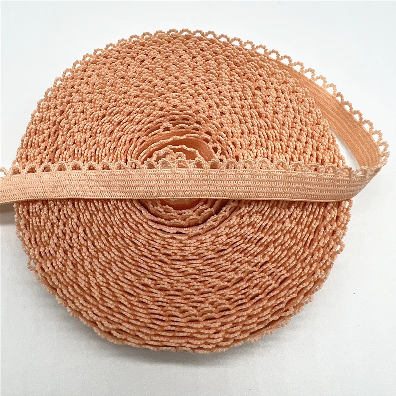 5yards 10mm Elastic Lace Ribbon Fold Over Spandex Elastic Band For Sewing Lace Trim DIY Headband Underwear Lingerie Accessory