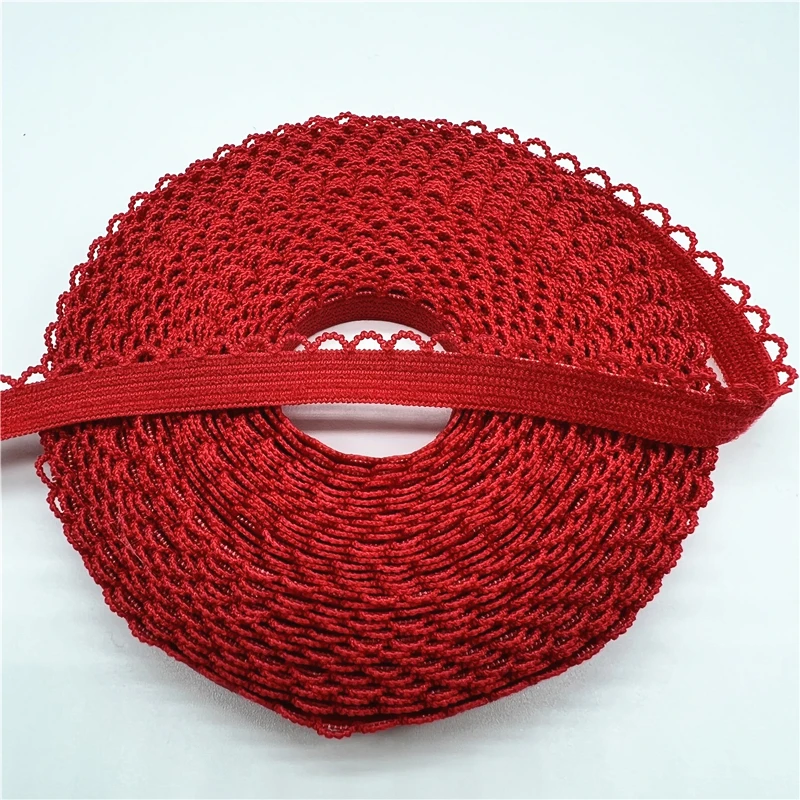 5yards 10mm Elastic Lace Ribbon Fold Over Spandex Elastic Band For Sewing Lace Trim DIY Headband Underwear Lingerie Accessory