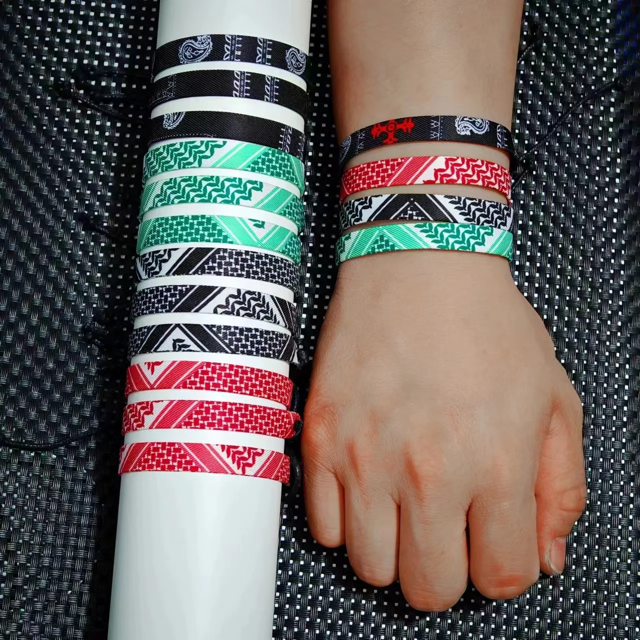 1Pc/Lot Fashion Arabic Scarf Style Weave Bracelet for Women Men Patterns Multicolor Hand Rope Handband Ethnic Jewelry Gift