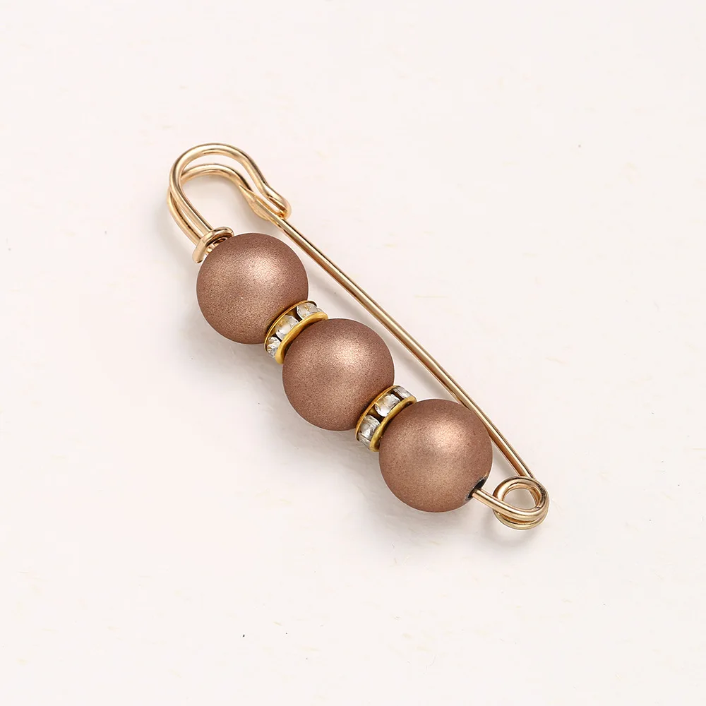 Women New Cute Imitation Pearl Rhinestone Brooch Anti-lighting Skirt Waist Pin Fashion Jewelry Accessories Gifts