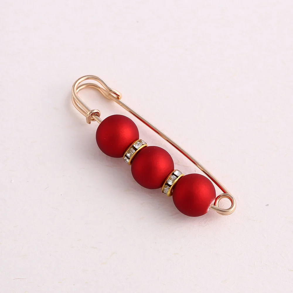 Women New Cute Imitation Pearl Rhinestone Brooch Anti-lighting Skirt Waist Pin Fashion Jewelry Accessories Gifts