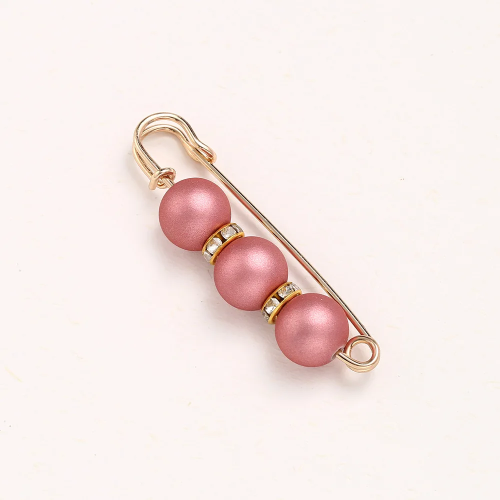 Women New Cute Imitation Pearl Rhinestone Brooch Anti-lighting Skirt Waist Pin Fashion Jewelry Accessories Gifts