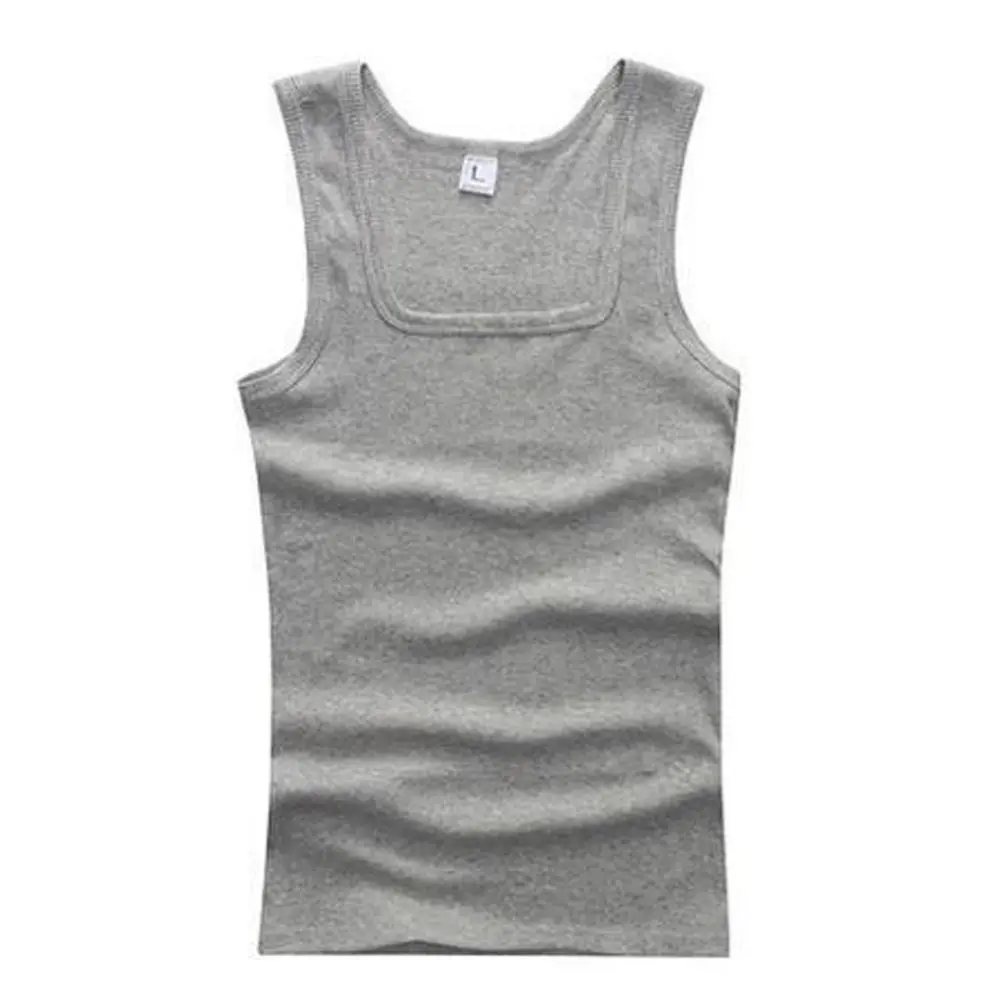 Women Solid Square Neck Ribbed Tank Top Camisole Men Clothing Singlets Basic Elastic Tank Tops Sleeveless Fitness Men Vest Hot